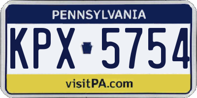 PA license plate KPX5754
