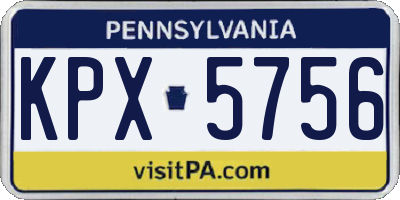 PA license plate KPX5756