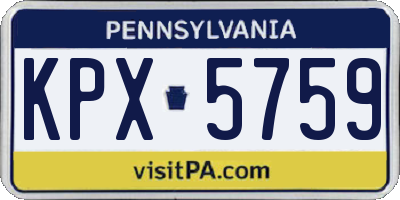 PA license plate KPX5759