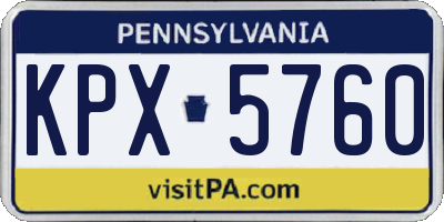 PA license plate KPX5760