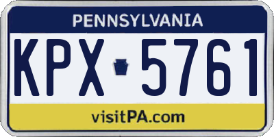 PA license plate KPX5761