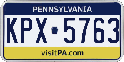PA license plate KPX5763