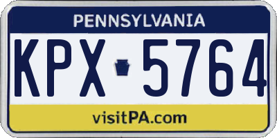 PA license plate KPX5764