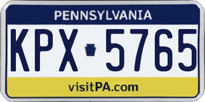 PA license plate KPX5765