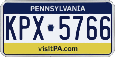 PA license plate KPX5766