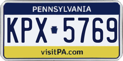 PA license plate KPX5769