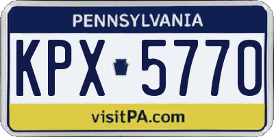 PA license plate KPX5770