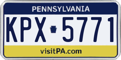 PA license plate KPX5771