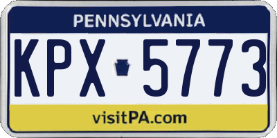 PA license plate KPX5773