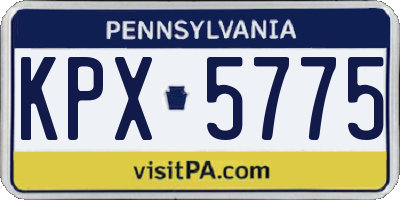 PA license plate KPX5775