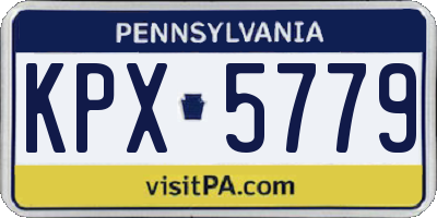 PA license plate KPX5779
