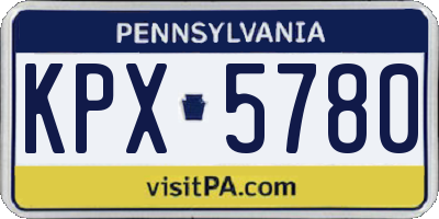 PA license plate KPX5780