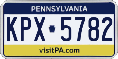 PA license plate KPX5782