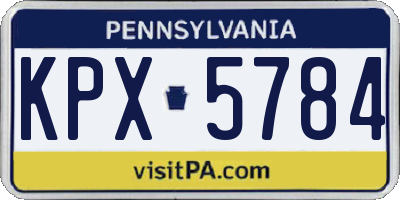 PA license plate KPX5784