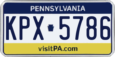 PA license plate KPX5786