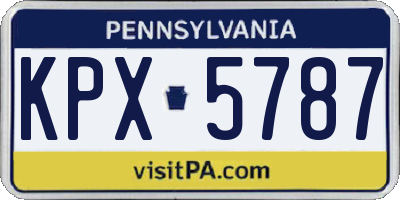 PA license plate KPX5787