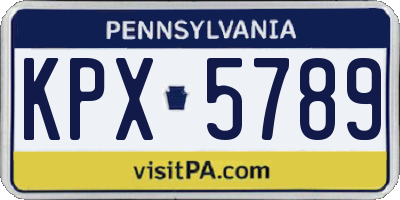 PA license plate KPX5789
