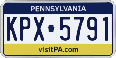 PA license plate KPX5791