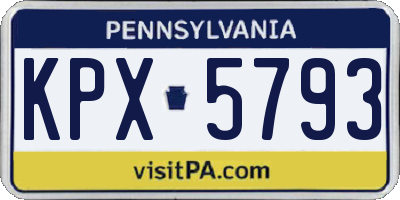 PA license plate KPX5793