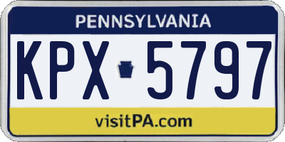 PA license plate KPX5797