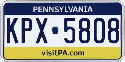 PA license plate KPX5808