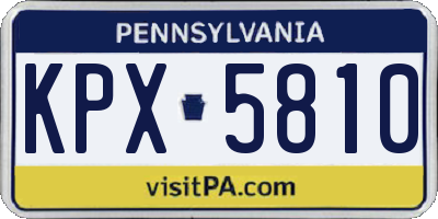PA license plate KPX5810