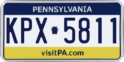 PA license plate KPX5811