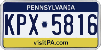 PA license plate KPX5816