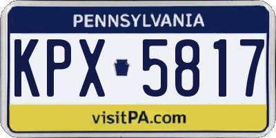 PA license plate KPX5817