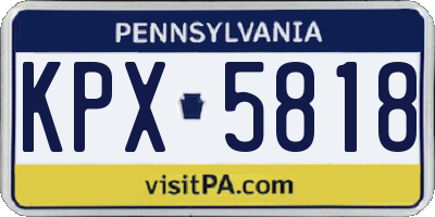 PA license plate KPX5818