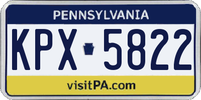 PA license plate KPX5822