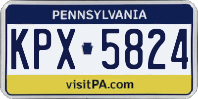 PA license plate KPX5824
