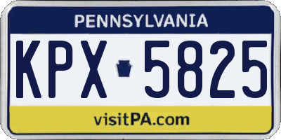 PA license plate KPX5825
