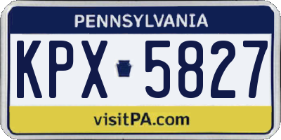 PA license plate KPX5827