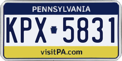 PA license plate KPX5831