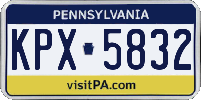 PA license plate KPX5832