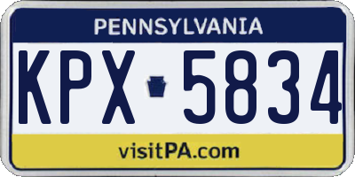 PA license plate KPX5834