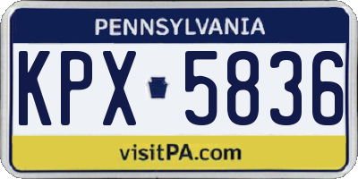 PA license plate KPX5836