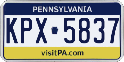 PA license plate KPX5837