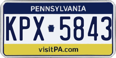 PA license plate KPX5843