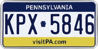 PA license plate KPX5846
