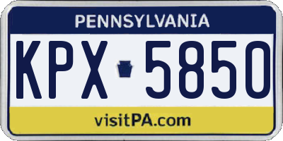 PA license plate KPX5850
