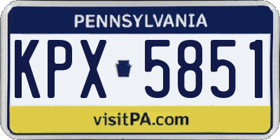 PA license plate KPX5851