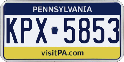 PA license plate KPX5853