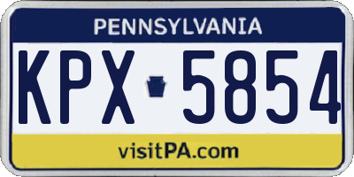 PA license plate KPX5854