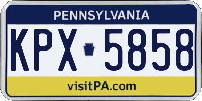 PA license plate KPX5858