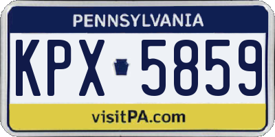 PA license plate KPX5859