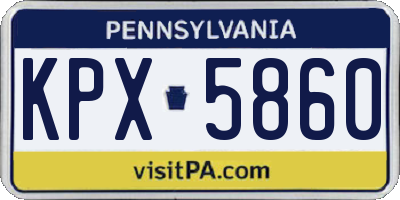 PA license plate KPX5860