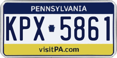 PA license plate KPX5861