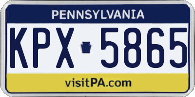 PA license plate KPX5865